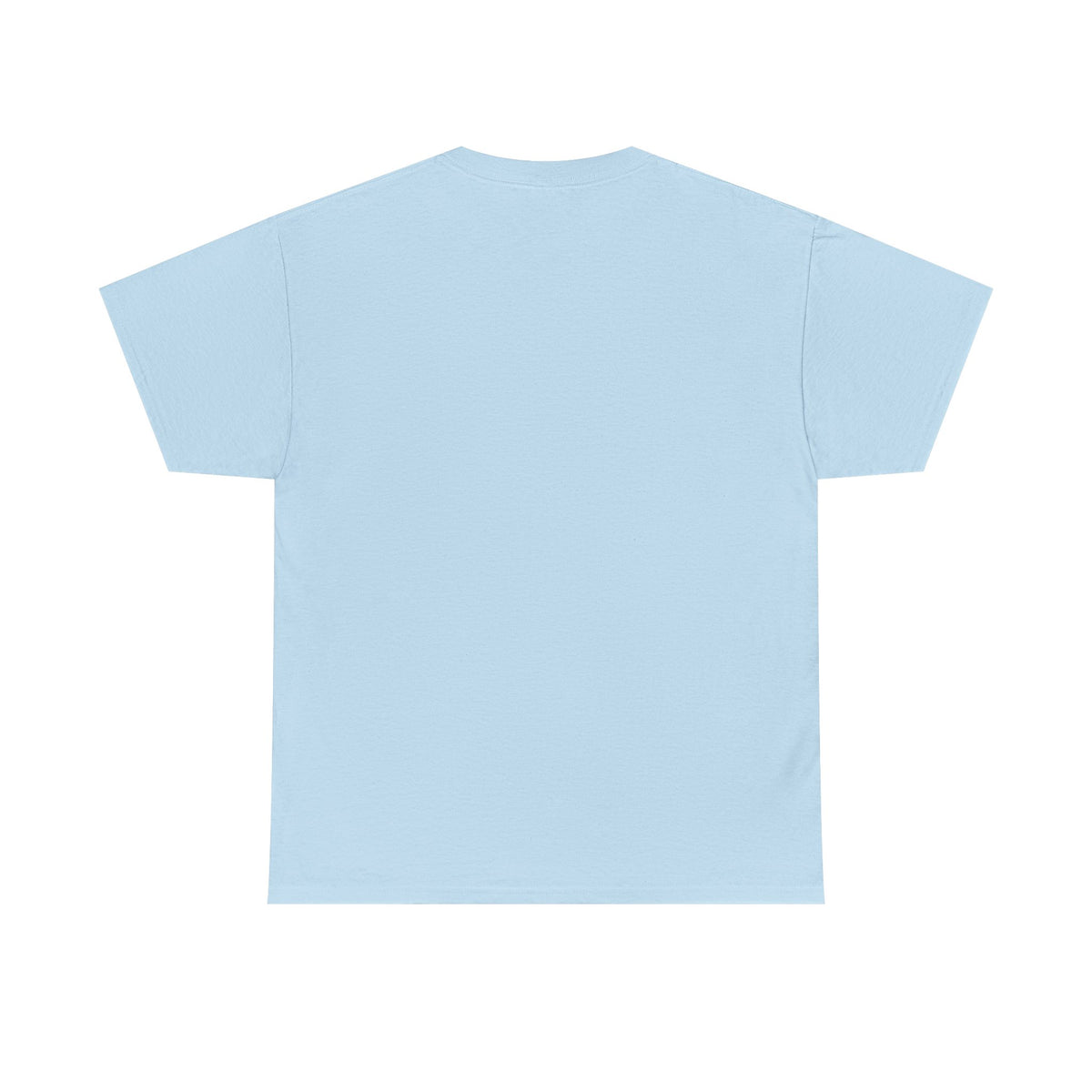 Unisex light blue T-shirt, plain back view