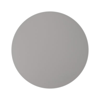 Round rug in solid light gray, smooth low-pile circular floor mat