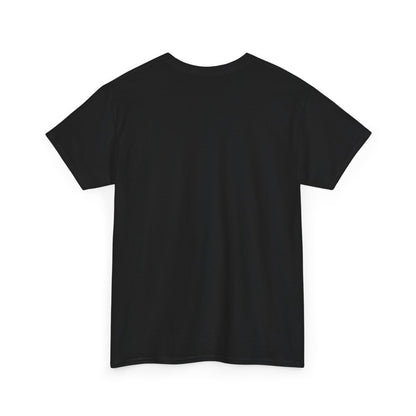 Black plain t-shirt, short-sleeve crew neck, front view