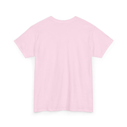 Light pink graphic T-shirt, crew neck, short sleeves