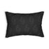 Black lumbar pillow with subtle pumpkin line pattern