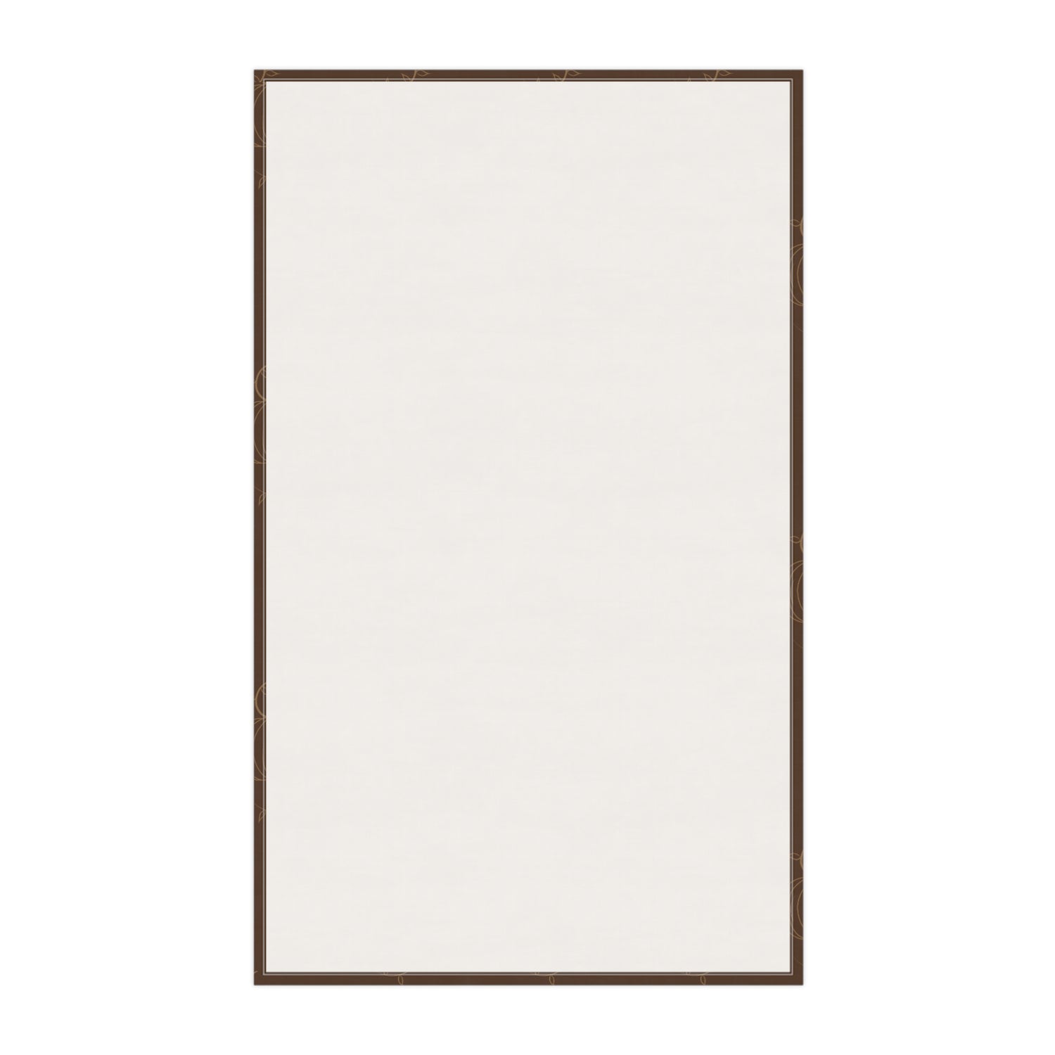 Off-white tea towel backing with brown border, plain rectangle