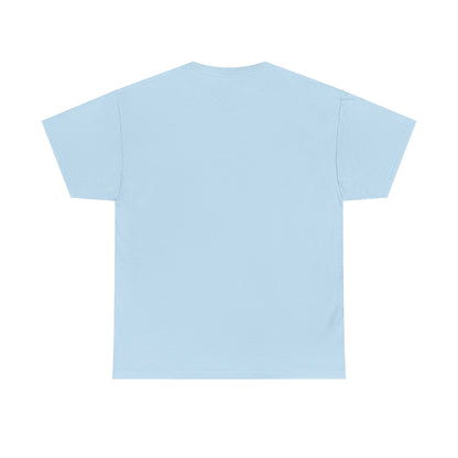 Unisex light blue T-shirt, plain back view