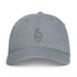Granite gray washed baseball cap with embroidered pumpkin graphic and eyelets