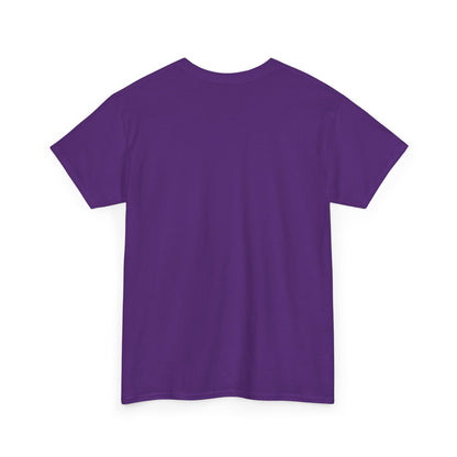 Purple graphic T-shirt, crew neck short sleeves, blank front