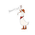 Kiss-cut cowboy goose sticker standing with red bandana and &