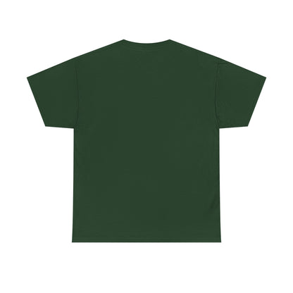 Olive green unisex cotton T-shirt back view, plain crew neck