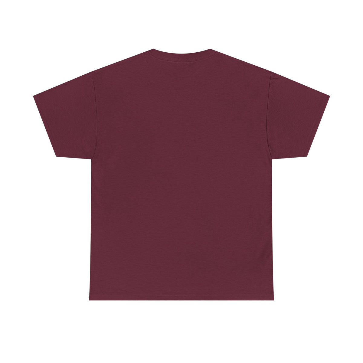 Unisex maroon crewneck t-shirt, plain back view