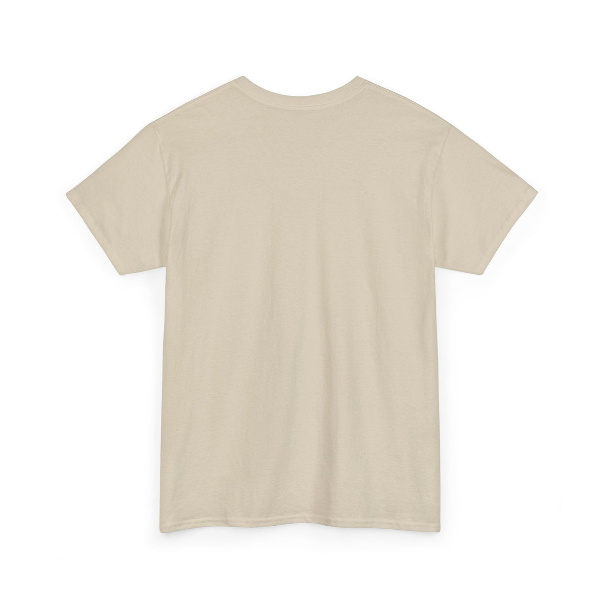 Natural beige crew-neck T-shirt, short sleeves