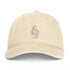 Ivory washed baseball cap with embroidered pumpkin graphic and eyelets