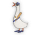 Decorative goose throw pillow with police hat and badge-style star on white body