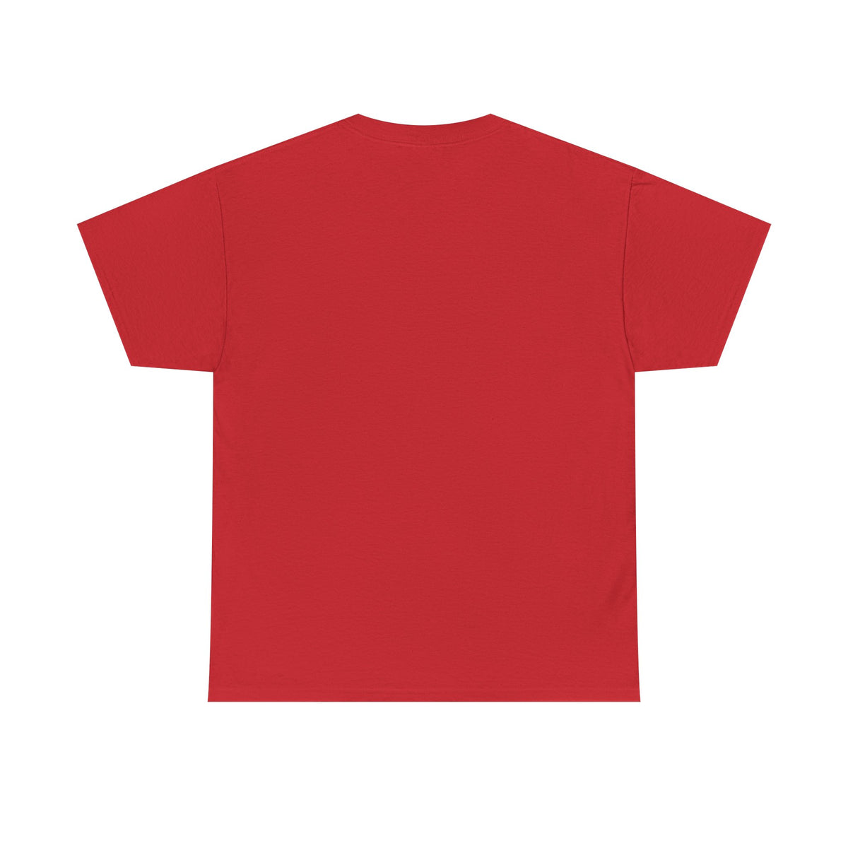 Red unisex T-shirt, plain back view with no visible graphic