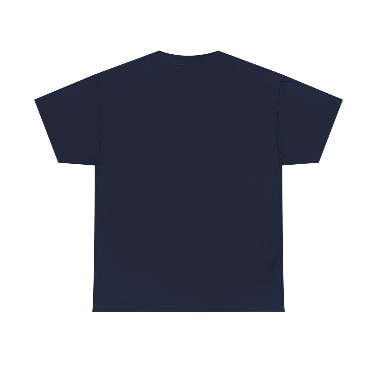 Unisex heavy cotton T-shirt back, dark navy blue, plain