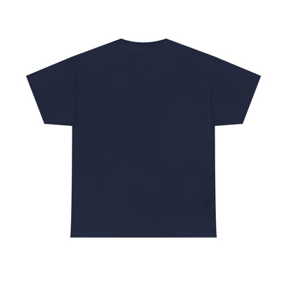 Unisex heavy cotton T-shirt back, dark navy blue, plain
