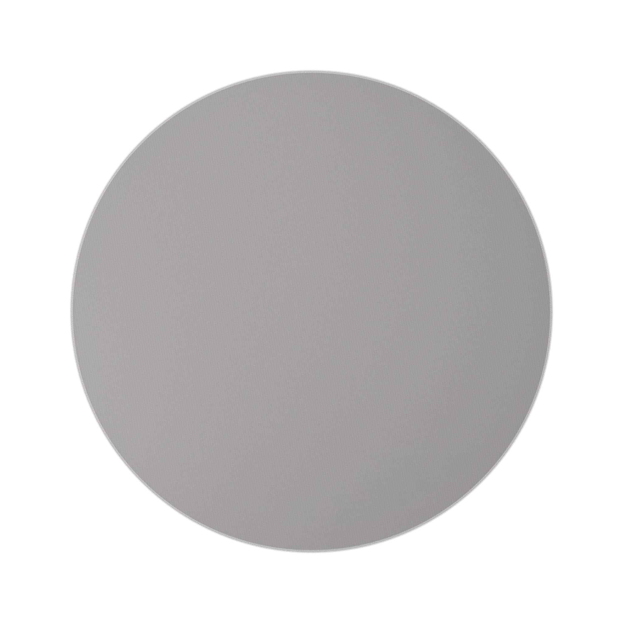 Round area rug in solid light gray